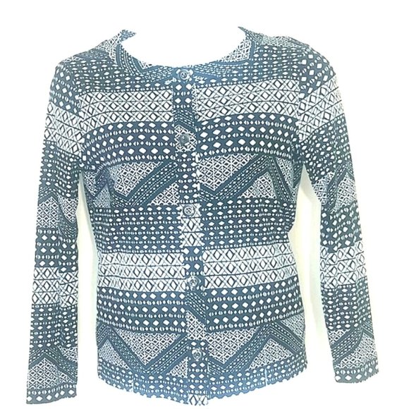 T shirt top button down long sleeve black white - Picture 1 of 3